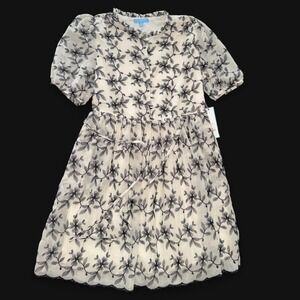 Draper James RSVP Embroidered Floral Tie Waist Mini Dress Medium NWT